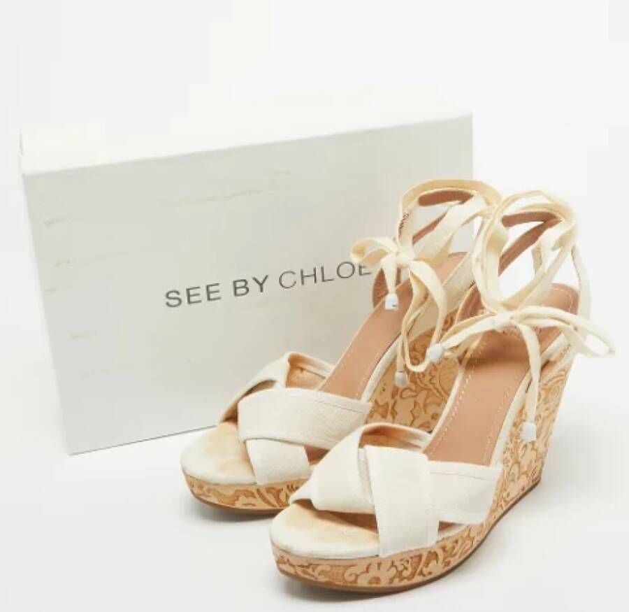 Chloé Pre-owned Canvas sandals White Dames