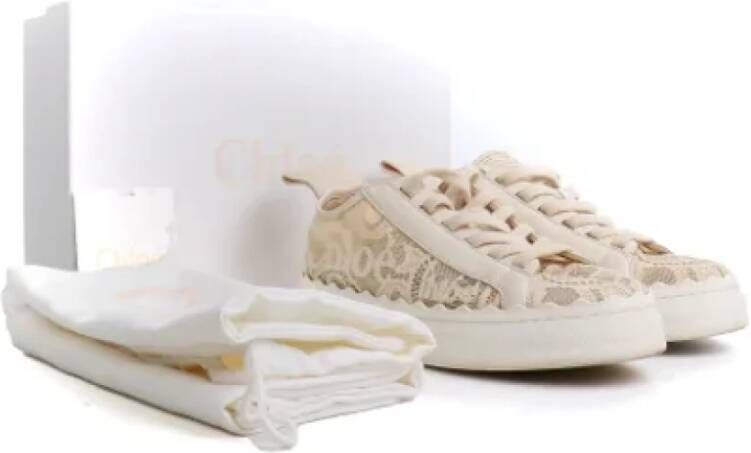 Chloé Pre-owned Canvas sneakers Beige Dames