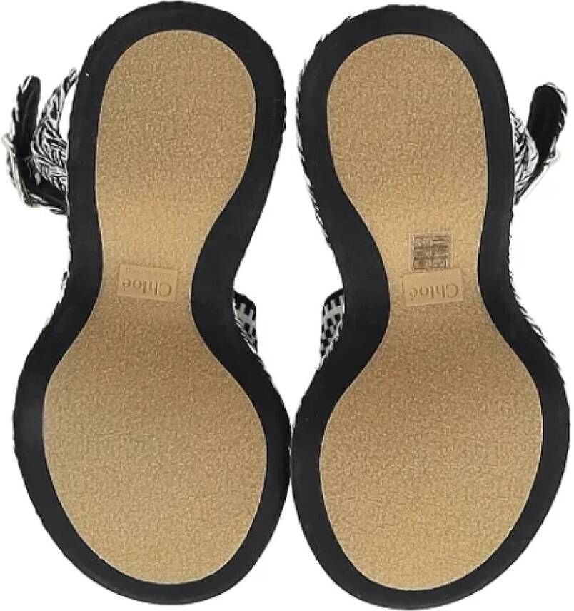 Chloé Pre-owned Cotton sandals Black Dames