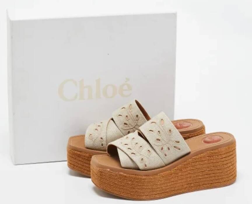 Chloé Pre-owned Denim sandals Gray Dames