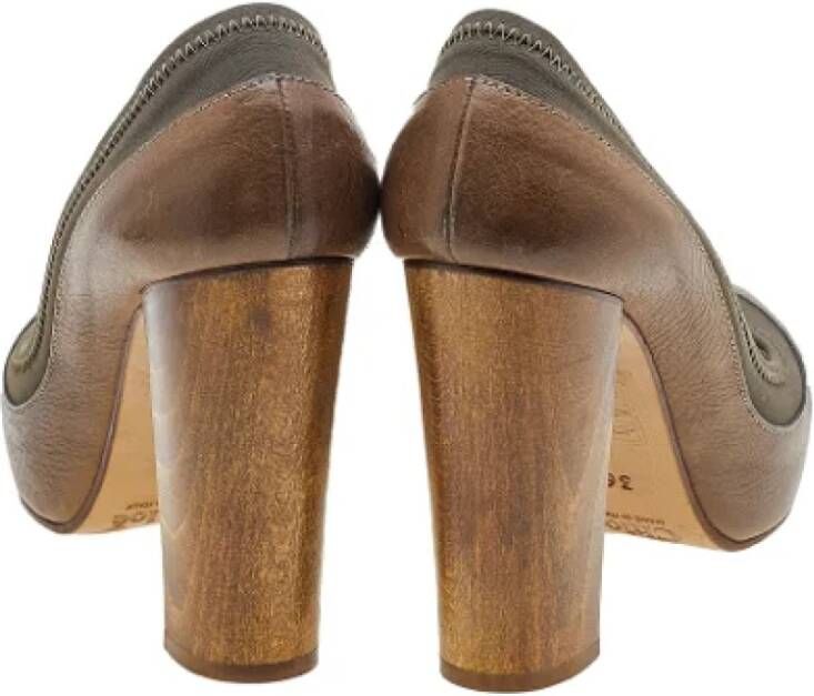 Chloé Pre-owned Fabric heels Brown Dames