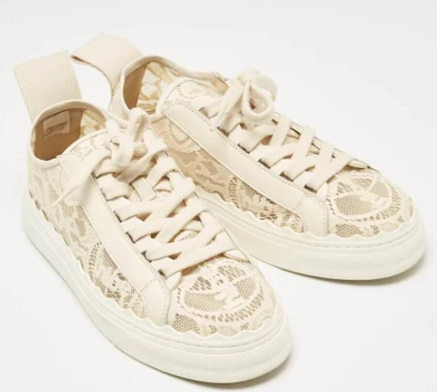 Chloé Pre-owned Lace sneakers Beige Dames