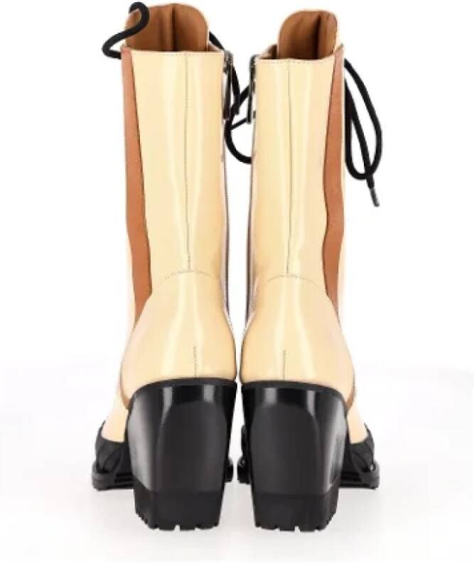 Chloé Pre-owned Leather boots Beige Dames