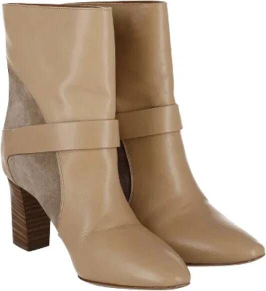 Chloé Pre-owned Leather boots Beige Dames