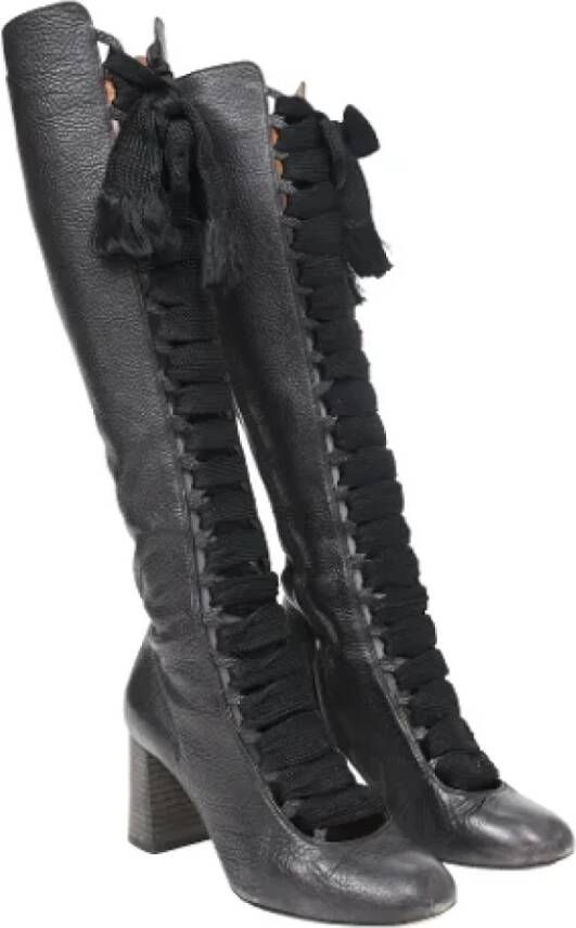 Chloé Pre-owned Leather boots Black Dames