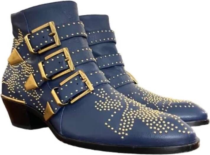 Chloé Pre-owned Leather boots Blue Dames