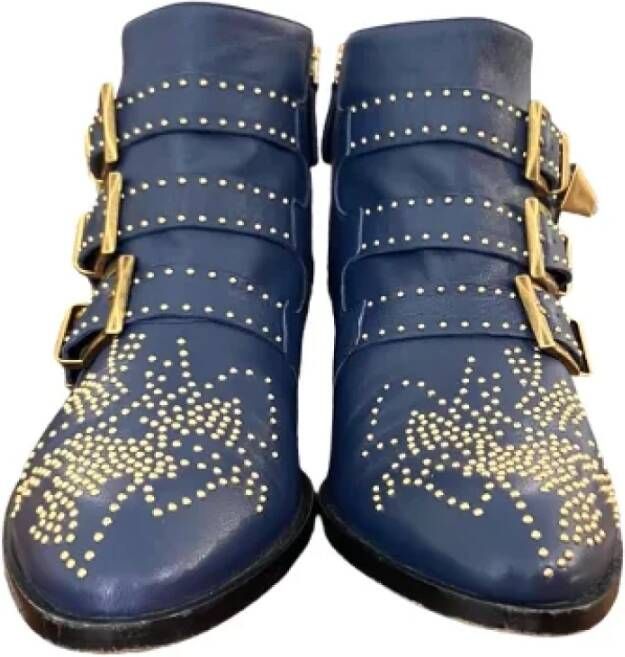 Chloé Pre-owned Leather boots Blue Dames