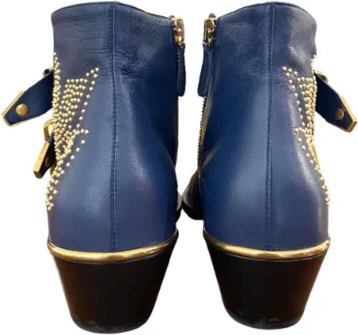 Chloé Pre-owned Leather boots Blue Dames