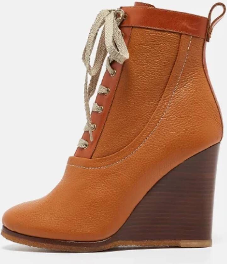 Chloé Pre-owned Leather boots Brown Dames