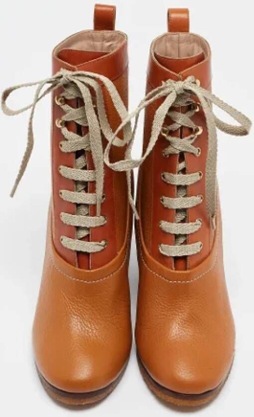 Chloé Pre-owned Leather boots Brown Dames