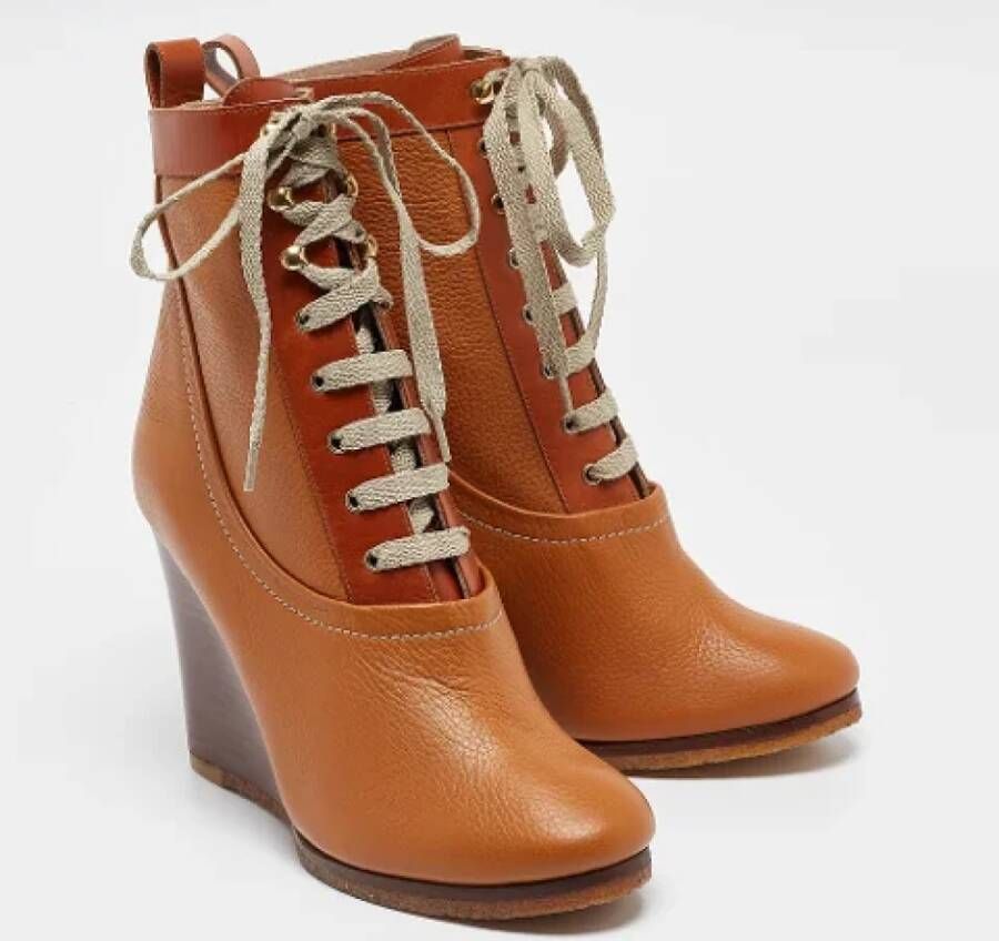 Chloé Pre-owned Leather boots Brown Dames