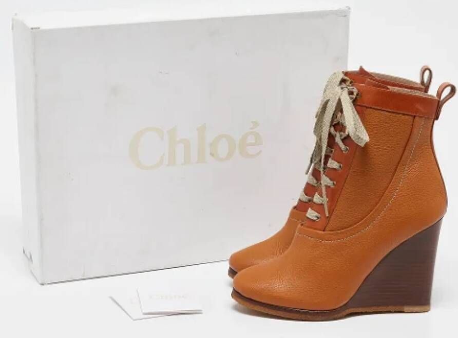 Chloé Pre-owned Leather boots Brown Dames