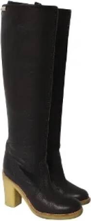 Chloé Pre-owned Leather boots Brown Dames