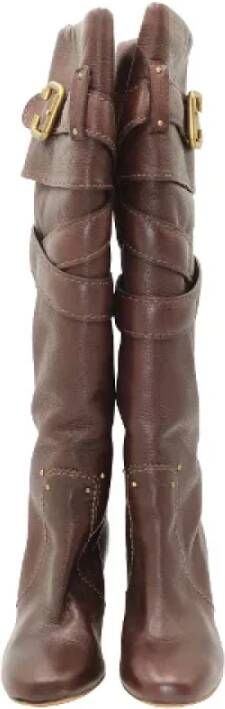 Chloé Pre-owned Leather boots Brown Dames