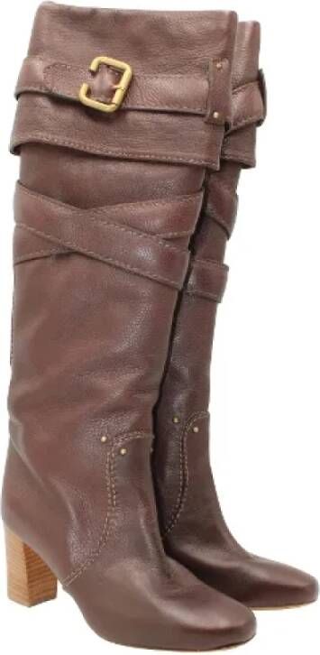 Chloé Pre-owned Leather boots Brown Dames