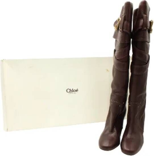 Chloé Pre-owned Leather boots Brown Dames