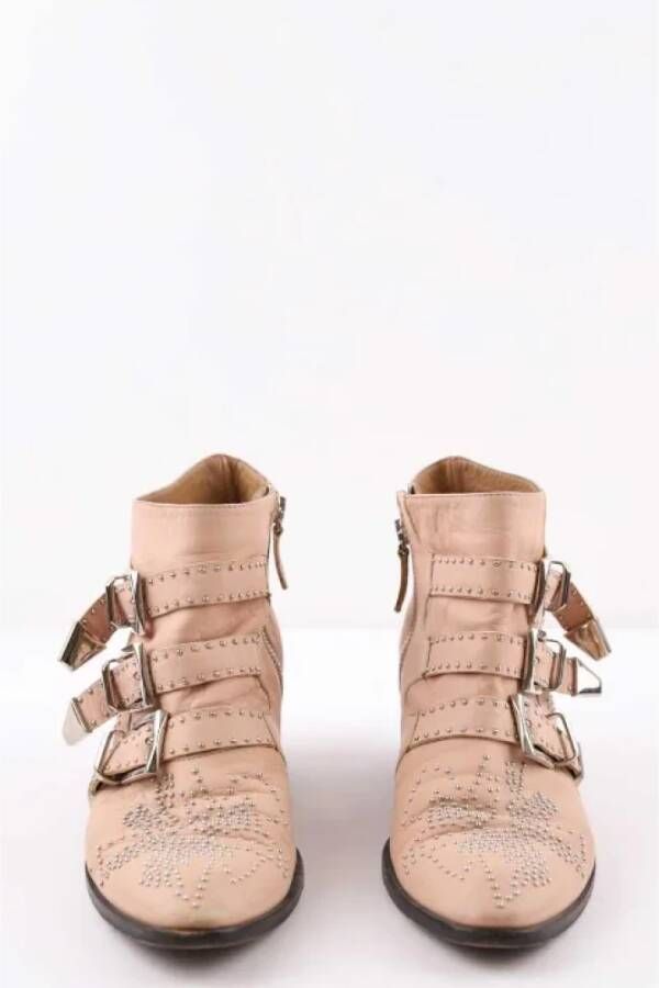 Chloé Pre-owned Leather boots Pink Dames