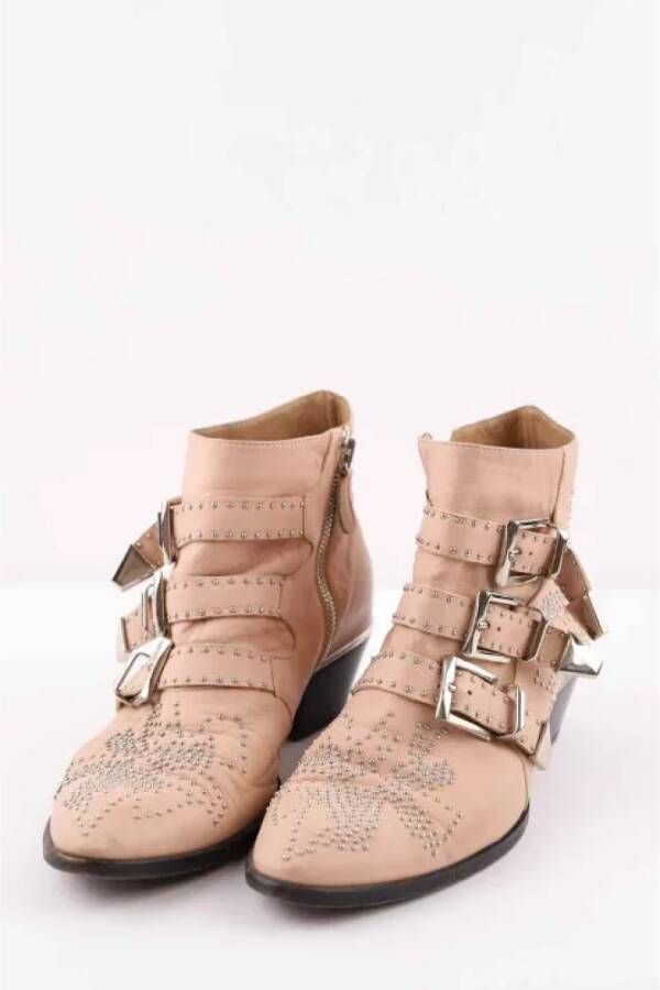 Chloé Pre-owned Leather boots Pink Dames