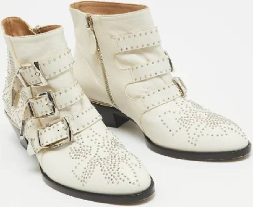 Chloé Pre-owned Leather boots White Dames