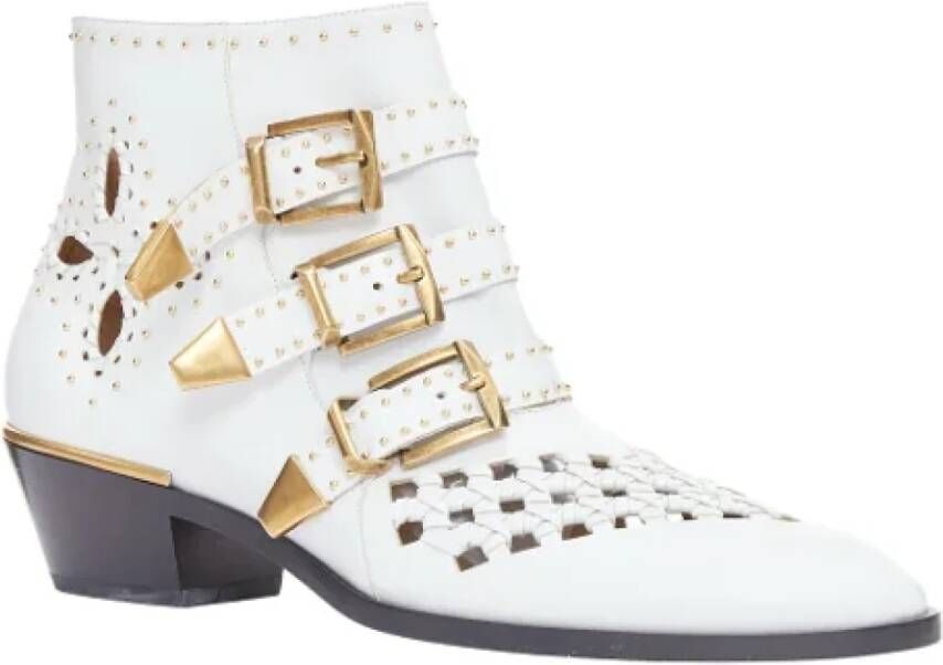 Chloé Pre-owned Leather boots White Dames