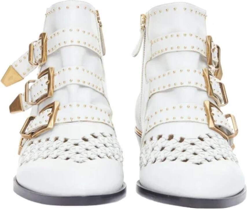 Chloé Pre-owned Leather boots White Dames