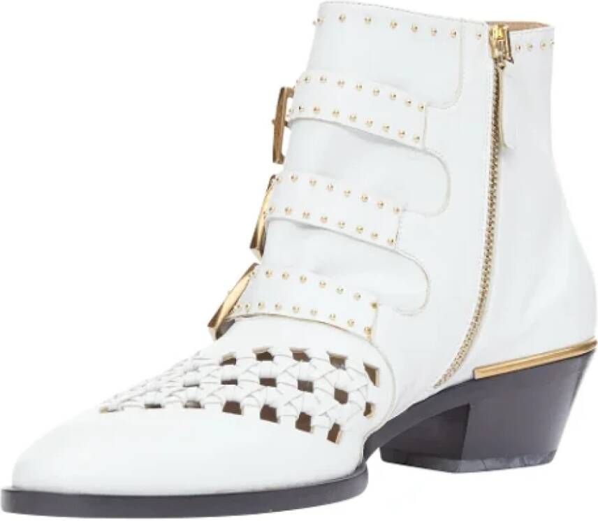 Chloé Pre-owned Leather boots White Dames