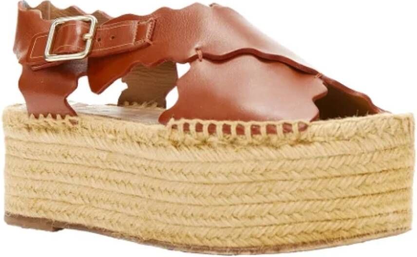 Chloé Pre-owned Leather espadrilles Brown Dames