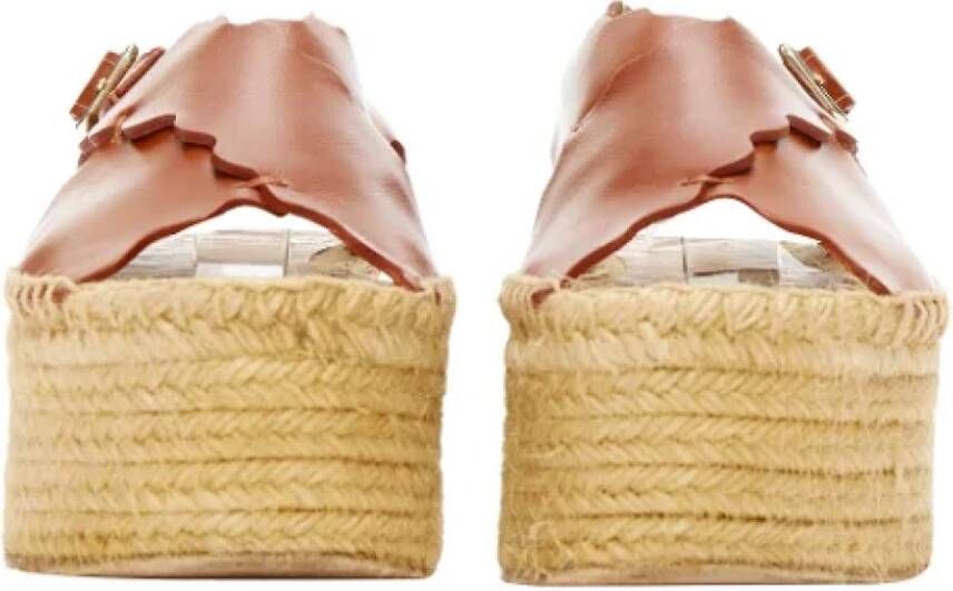 Chloé Pre-owned Leather espadrilles Brown Dames