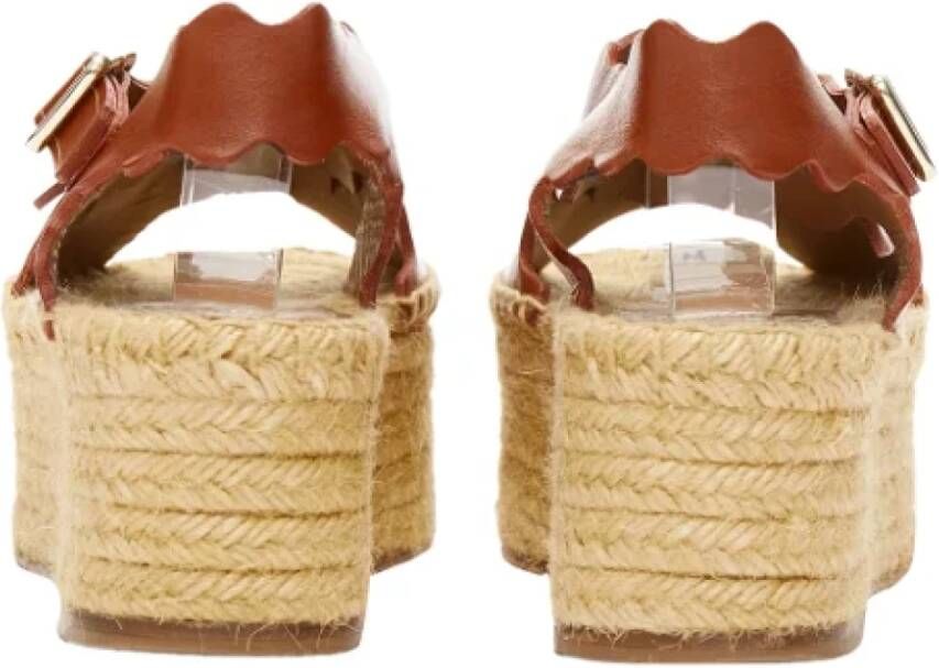 Chloé Pre-owned Leather espadrilles Brown Dames