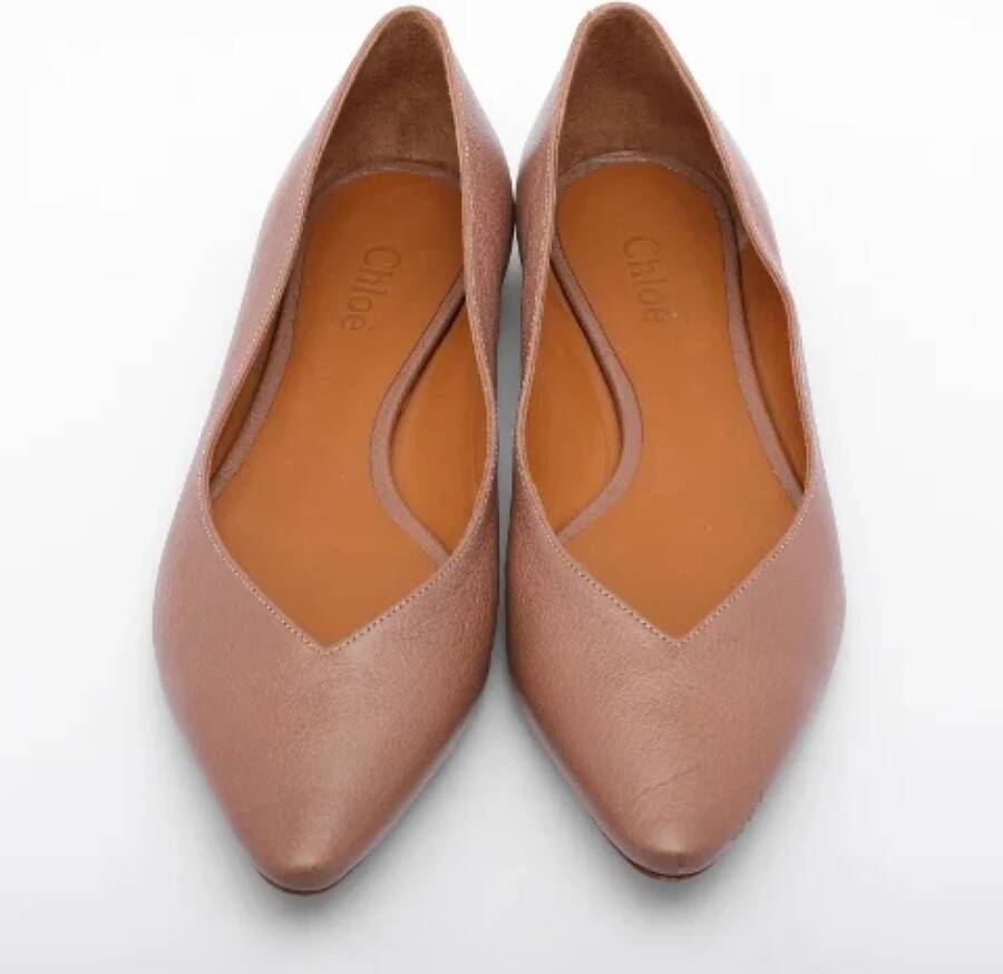 Chloé Pre-owned Leather flats Beige Dames