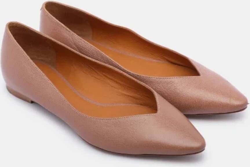 Chloé Pre-owned Leather flats Beige Dames