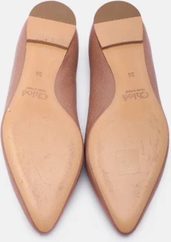 Chloé Pre-owned Leather flats Beige Dames