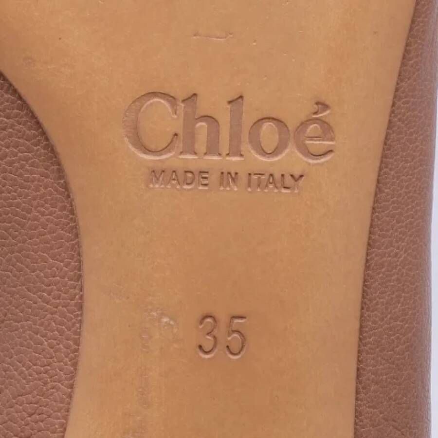 Chloé Pre-owned Leather flats Beige Dames