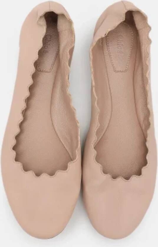 Chloé Pre-owned Leather flats Beige Dames