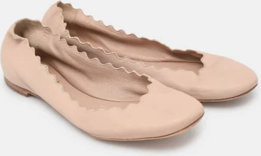 Chloé Pre-owned Leather flats Beige Dames