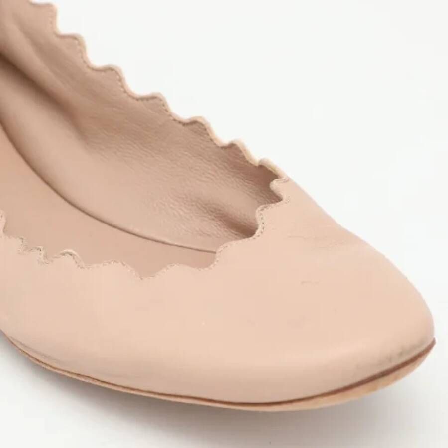 Chloé Pre-owned Leather flats Beige Dames