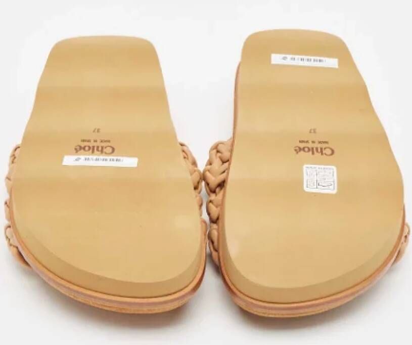 Chloé Pre-owned Leather flats Beige Dames