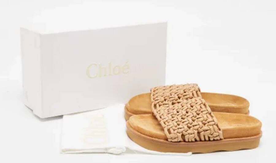 Chloé Pre-owned Leather flats Beige Dames