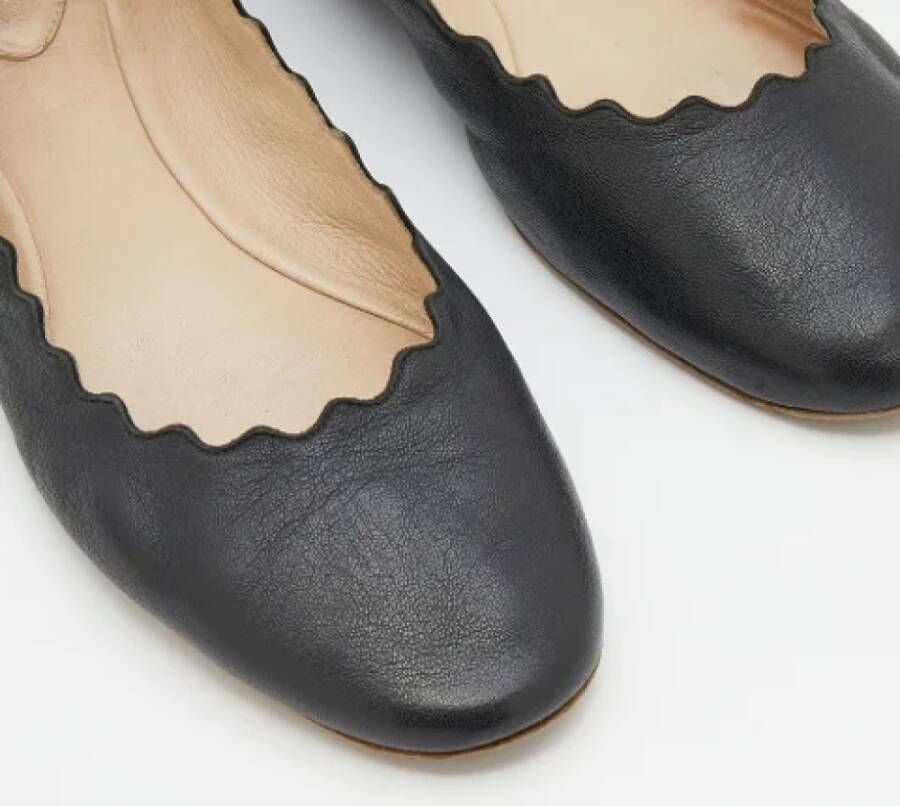 Chloé Pre-owned Leather flats Black Dames