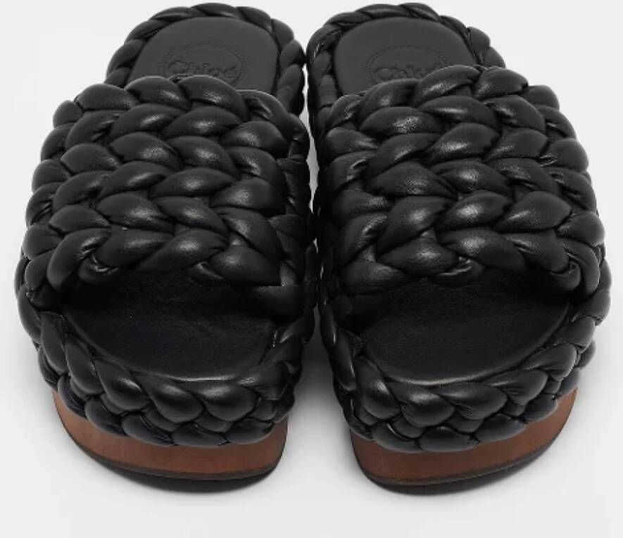 Chloé Pre-owned Leather flats Black Dames