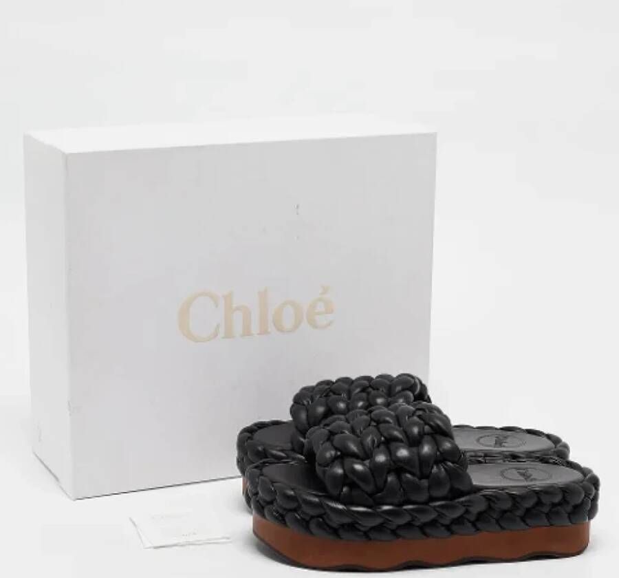 Chloé Pre-owned Leather flats Black Dames