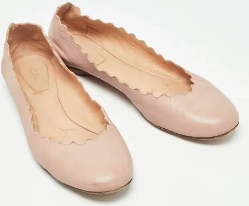 Chloé Pre-owned Leather flats Pink Dames