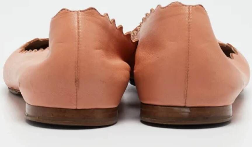 Chloé Pre-owned Leather flats Pink Dames