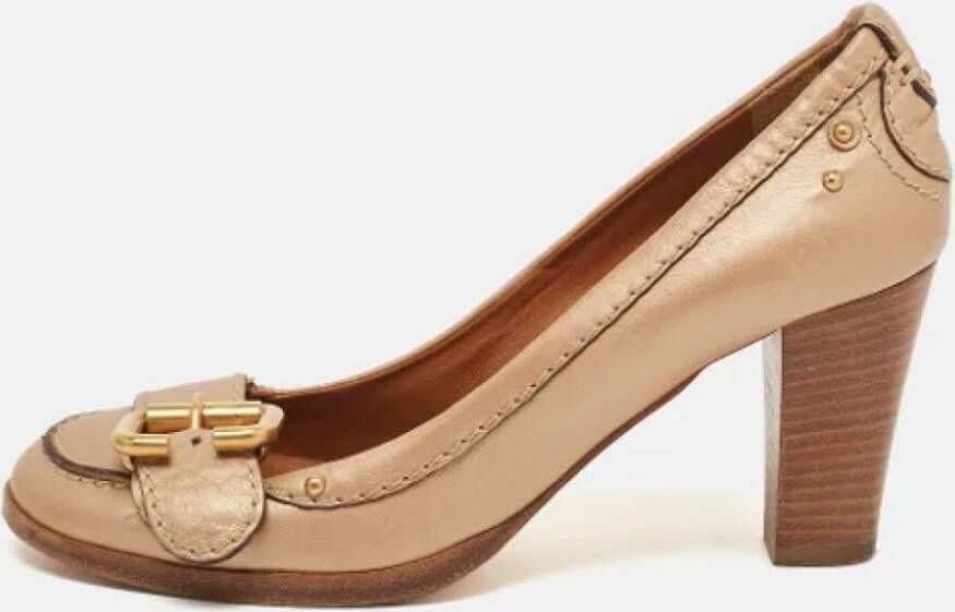 Chloé Pre-owned Leather heels Beige Dames