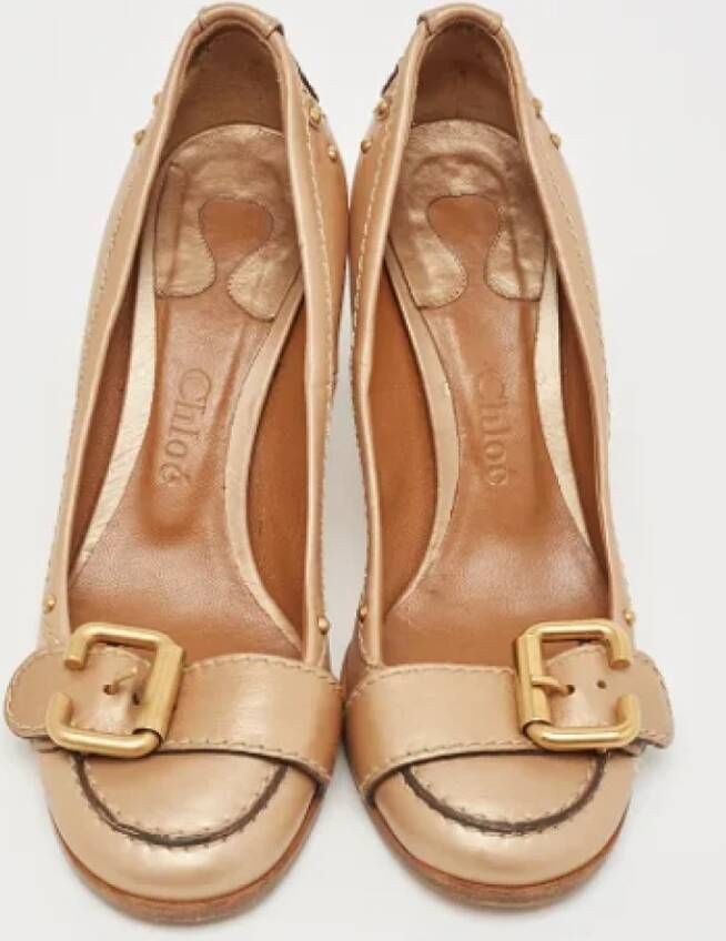 Chloé Pre-owned Leather heels Beige Dames