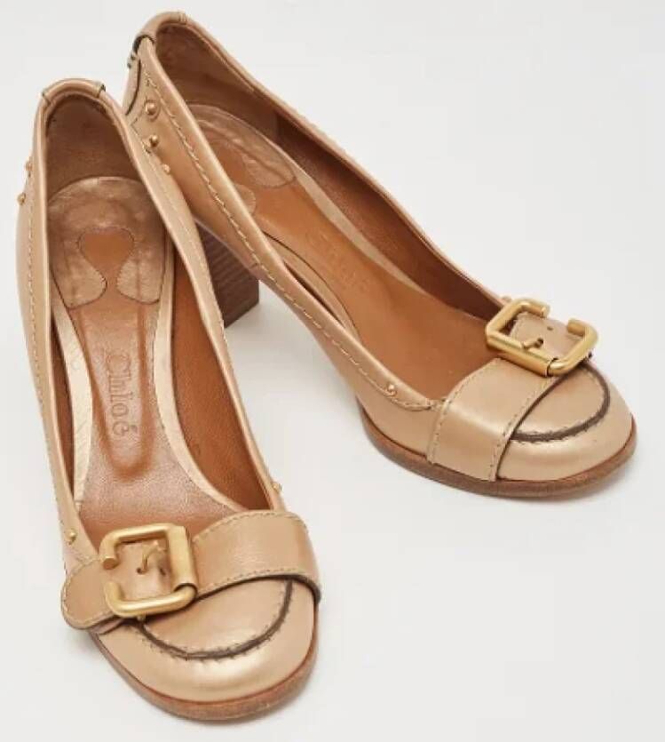 Chloé Pre-owned Leather heels Beige Dames