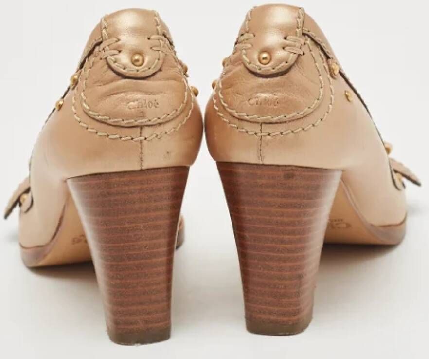 Chloé Pre-owned Leather heels Beige Dames