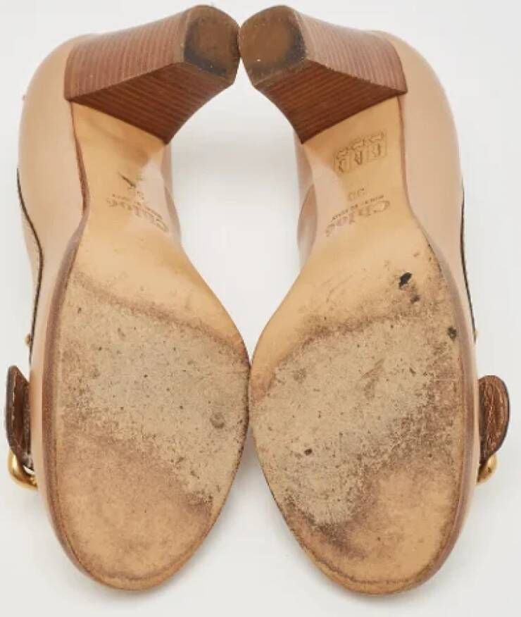 Chloé Pre-owned Leather heels Beige Dames