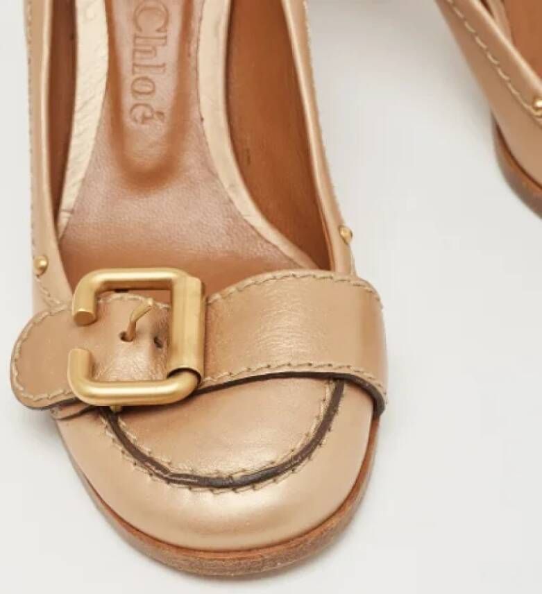 Chloé Pre-owned Leather heels Beige Dames