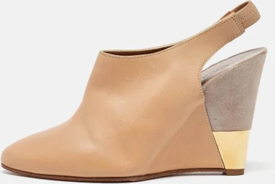 Chloé Pre-owned Leather heels Beige Dames